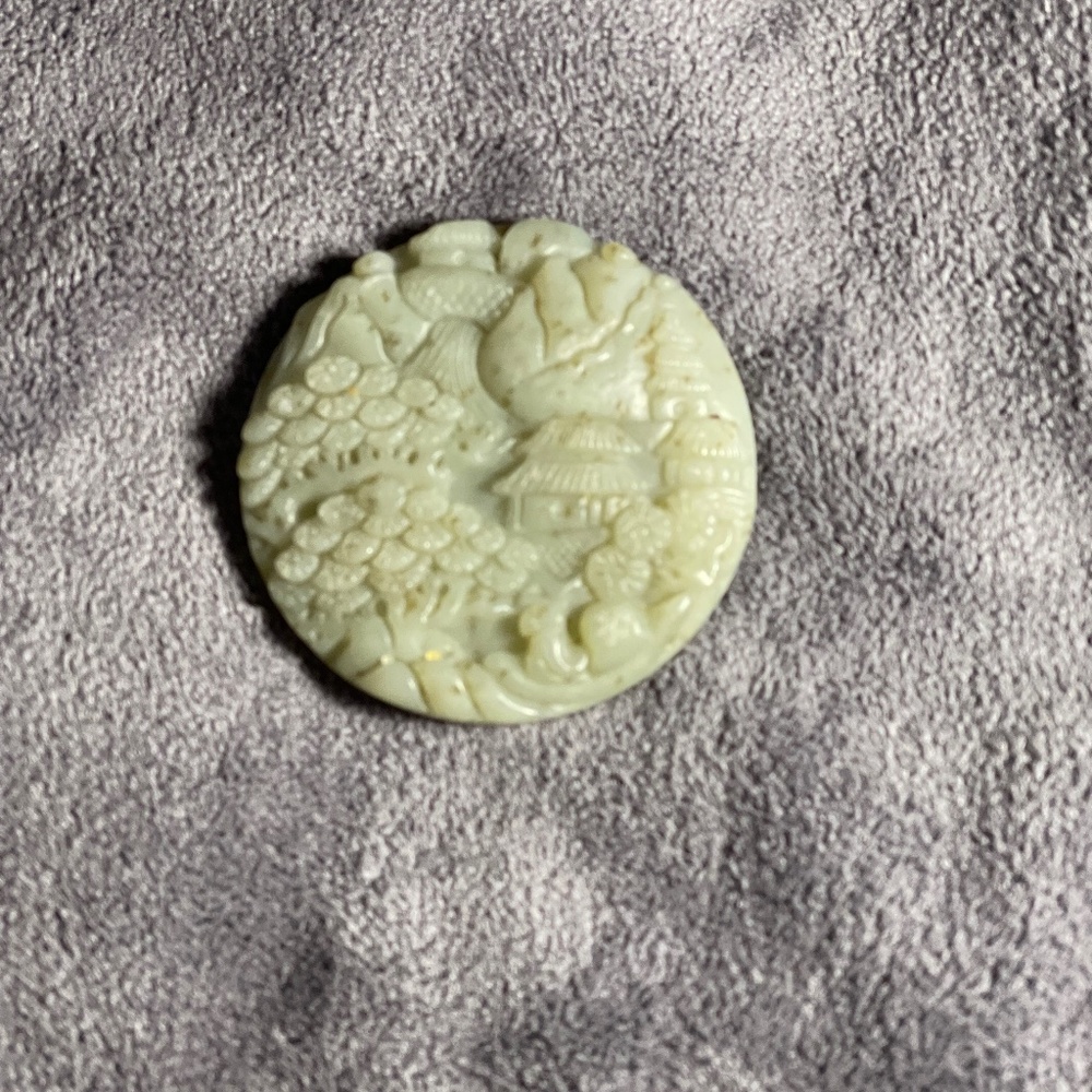 Jade certified Grade A - Landscape pendant